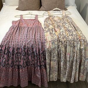 Knox Rose Pink and Cream Floral Maxi Dresses - Set of 2